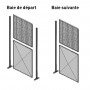 Kit cloison mixte : grillagée - tôlée 1,5 m de large